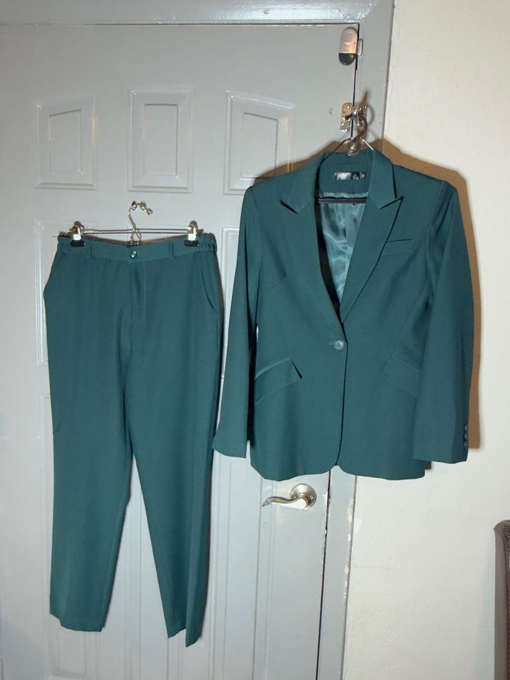 Women's Teal Two-Piece Blazer and Pants Set
